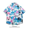 Camisa Hawaiana de Manga Corta Camisa de Manga Corta para Hombre Verano Nuevo Playa Camisa Floral Ropa de Pareja Camisa Holgada