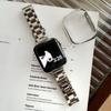 Correa de reloj brillante de acero inoxidable de tres cuentas adecuada para Apple iWatch 11 Generación 10/987