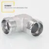 Cable Exterior Tipo H Doble 1C9 Ferrule en Ángulo Recto Codo de 90 Grados 14/16/18/22*1.5 Acero al Carbono Junta para Tubería de Aceite de Alta Presión