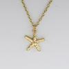 Joyería de Moda Nueva de Comercio Exterior Europeo y Americano Collar Simple de Estrella de Mar Estrella de Cinco Puntas Colgante para Mujer Cadena Clavicular Oro y Plata Galvanizados