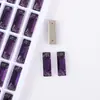 Cristal de Vidrio K9 Rectangular con Pedrería Cosida a Mano de Fondo Plano y Doble Agujero, Accesorios Hechos a Mano de Alta Calidad para Vestidos de Novia DIY