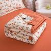 Lavável à Máquina, Colcha de Verão em Algodão Macio com Design Floral Florido, Fina e Fresca, Adequada para Ambientes com Ar Condicionado