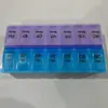 Caixa de Pílulas Pequena Portátil de Linha Dupla Transfronteiriça, Caixa de Pílulas Semanal Portátil de Sete Dias de Grande Capacidade, Caixa de Armazenamento de Medicamentos de Tampa Aberta com 14 Compartimentos