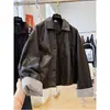 Chaqueta de Cuero Casual Estilo Coreano para Mujer Otoño/Invierno 2026, Parka Corta de Gama Alta Súper Elegante