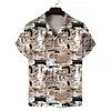 Camisa Cubana de Manga Corta Suelta para Hombre de Amazon Transfronteriza Moda Estampada Camisa de Playa Camisa Casual para Hombre