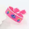 Pulseira de Olho de Diabo com Bordado de Fita Estilo Étnico e Pérolas para Mulheres, Pulseira Trançada Simples Ajustável com Borla Feita à Mão