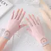 Guantes de Protección Solar para Mujer con Dedos Medios Descubiertos Guantes Finos Transpirables Antideslizantes para Mujer con Protección Ultravioleta para Conducir y Montar