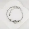 Pulseira de Cobre Banhado Exquisita Simples Versátil Popular em Vendas Transfronteiriças Pulseira de Prata da Moda Personalizada Pulseira Feminina com Zircônia