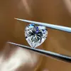 Pedra Solta de Moissanita em Formato de Coração Rosto de Anel DIY Brinco com Diamantes Diamantes Artificiais