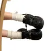 Zapatos negros de cuero estilo británico para mujer, nueva colección otoño 2026, versátiles de encaje retro estilo japonés JK con plataforma para estudiantes