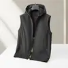 Chaleco casual para hombre transfronterizo 2026 primavera y otoño con capucha desmontable con cremallera chaqueta sin mangas para personas jóvenes y de mediana edad a la moda