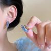 Pendientes de circonita azul de estilo moderno y elegante con diseño de nicho, elegantes y combinables, para mujer.