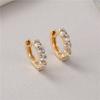 Aretes de Aro Avanzados Personalizados de Zirconia Oro 14K Nuevos Chinos Oro 18K Aretes de Aro para Estudiantes para Dormir Gratis para Mujer