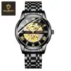Reloj de hombre moderno marca binbond, reloj mecánico totalmente automático de moda, reloj esqueleto, reloj para hombre impermeable para comercio electrónico