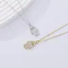 Collar de Doble Capa Serie Ojo de Pavo Damila Colgante Mano de Fátima Hamza Plata de Ley S925 Accesorios