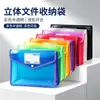 FC folder de archivo 3D colorido bolsa de almacenamiento A4 gran capacidad pp impermeable cierre de broche bolsa de archivo translúcida horizontal sarga