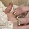 Anillo Abierto de Perla de Flor de Cerezo para Mujer Verano 2024 Nueva Moda Anillo de Dedo Distintivo Nicho de Lujo Ligero Anillo de Dedo de Alta Gama