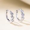 Europa e os Estados Unidos transfronteiriços Diamante C- em forma de brincos brincos s925 Prata moda comutador simples brincos de prata high-end atacado