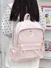 Mochila de cuadros fresca y sencilla para estudiantes de secundaria y preparatoria, gran capacidad, estilo coreano, diseño de nicho, mochila minimalista para el día a día