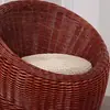 Cadeira de lazer preguiçosa de Rattan para hotéis e pousadas, assento individual de vime natural trançado à mão para espaços pequenos