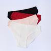 Ropa interior femenina personalizada de algodón puro de 40 hilos con lazos, bonita y transpirable, talla grande, de cintura media.