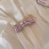 Suave Adorno para el Cabello de Lazo Rosa Satinado, Exquisito Pasador para el Cabello con Perlas y Pedrería, Peine para el Cabello, Pinza para Flequillo Estilo Juvenil, Adorno para el Cabello para Mechones Rebeldes