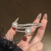 Pulsera Abierta de Doble Capa Flor de Circonita Francesa, Lujo Ligero, Gama Alta, Pulsera Exquisita, Moda Diaria, Pulsera Versátil para Mujer