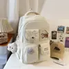 Nueva Mochila Escolar Estilo 2026 para Mujer, Estilo Ins Dopamina Color Sólido Simple Gran Capacidad Juego de Mochila de Dos Piezas para Estudiantes de Primaria y Secundaria