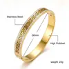 Pulseira de aço inoxidável 304 para mulheres, cor dourada com detalhes em diamante, pulseira de aço titânio, estilo europeu e americano, luxo leve, polimento alto, atacado para vendas transfronteiriças
