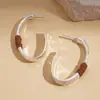 Pendientes Redondos Europeos y Americanos Transfronterizos de Plata Geométricos Multicapa, Lujo Ligero, Sensación de Alta Gama, Estilo Minimalista, Pendientes de Moda para Mujer