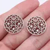 20x 20mm 1.4g multicolor DIY retro aleación de zinc accesorios de joyería disco colgante geométrico con forma de flor