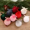 2026 Novo Enfeite de Bola de Tecido de Veludo de Natal 8CM Decoração de Árvore de Natal DIY Laço Bola Única Decoração Pendente Em Estoque