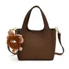 Bolsa Bucket Moda Tendência Coreana para Mulheres, Novo Estilo Outono e Inverno 2025, Bolsa de Ombro Simples e Versátil, Bolsa Casual Feminina