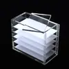 Caja de almacenamiento de pestañas de injerto de 5 capas directa de fábrica, caja de pestañas de acrílico transparente, caja de almacenamiento de flores de pestañas con escala