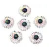 Cuentas de margarita de doble cara de 25 mm en color transparente, cuentas de flor de acrílico chapado, cuentas sueltas para cadena de teléfono móvil DIY