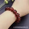 Pulseira de contas de vidro cor romã, rosário de fio único, pulseira vermelha para homens e mulheres