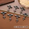 Decoraciones transfronterizas para uñas estilo punk retro de cruz oscura, accesorios para uñas de Halloween, adornos de pedrería en forma de corazón, venta al por mayor