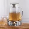 Fogão a gás para chá quente de aço inoxidável aquecedor de café quente base aquecedora de chá aquecimento com vela bule de chá bule de vidro fogão de chá quente para aquecer chá