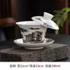 Gaiwan de Suspensão Jadeíta Cerâmica Três Peças Doméstico Preparo de Chá Kung Fu Dehua Tigela de Chá Conjunto de Chá Xícara de Chá Porcelana Branca