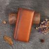 Billetera de Cuero Genuino para Mujer Nueva Vintage Capa Superior Cuero Vacuno Tarjetero Simple Color Sólido Broches Bolso Clutch Multifuncional Bolso para Teléfono Móvil