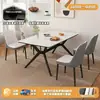 Mesa de Jantar em Rocha Natural Mesa de Jantar e Cadeiras Italianas Combinação de Luxo Leve Retangular Simples Moderno Pequeno Apartamento Mesa de Jantar de Alta Qualidade