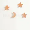 Ganchos de Madera Maciza con Forma de Estrella, Lindos Ganchos Decorativos de Luna Adhesivos, Ganchos de Madera Simples para Pared sin Taladro, Flor Nube