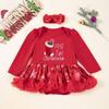 Vestido Harper de Manga Longa Estampado Ponto Vermelho para Bebê Novo de Natal Transfronteiriço Vestido de Fio Fábrica Outlet