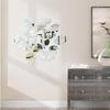 JM239 - Nuevas pegatinas de espejo acrílico con diseño de flores y hojas en 3D para pared de dormitorio y sala de estar