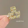 Presilha de Cabelo Fashion com Pérolas Meio Preso, Grampo Doce Versátil Elegante Estilo Coreano, Presilha Acessório de Luxo Leve para Todas as Estações