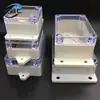 Caja impermeable exterior transparente con orejas fijas cableado electrónico agujero DIY caja de fuente de alimentación monitoreo de energía del coche