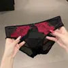 Tanga de Encaje Hueco para Mujer Estilo Puro Deseo Cintura Baja Malla Calzones Lazo Sexy Transpirable Estilo Venta al por Mayor 2846