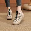 Tenis Blancos de Caña Alta para Mujer, Piel Genuina, Estilo Coreano Nuevo Otoño e Invierno 2026 Versátiles de Suela Gruesa Bloque de Color Deportivos Casuales Zapatos de Papá