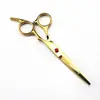 Set de Tijeras de Peluquería Shenxingzhe de 6.0 pulgadas con Cola de Colores Inclinada, Tijeras Planas, Tijeras Entresacadoras, Set de 7 Piezas