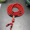 Pulseiras de Cinnabar 108 Círculos Múltiplos para Homens e Mulheres, Bolsa da Sorte Pixiu de Lótus, Pulseira de Contas Budistas Estilo Étnico de Cinnabar Sintético Atacado